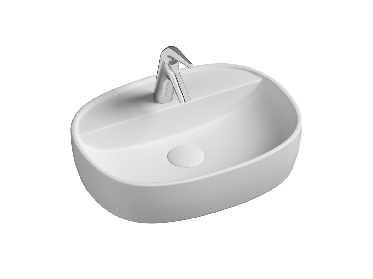 Плитка Ceramicanova Element Раковина накладная ELEMENT овальная 500x380x120 мм белый  поверхность глянец