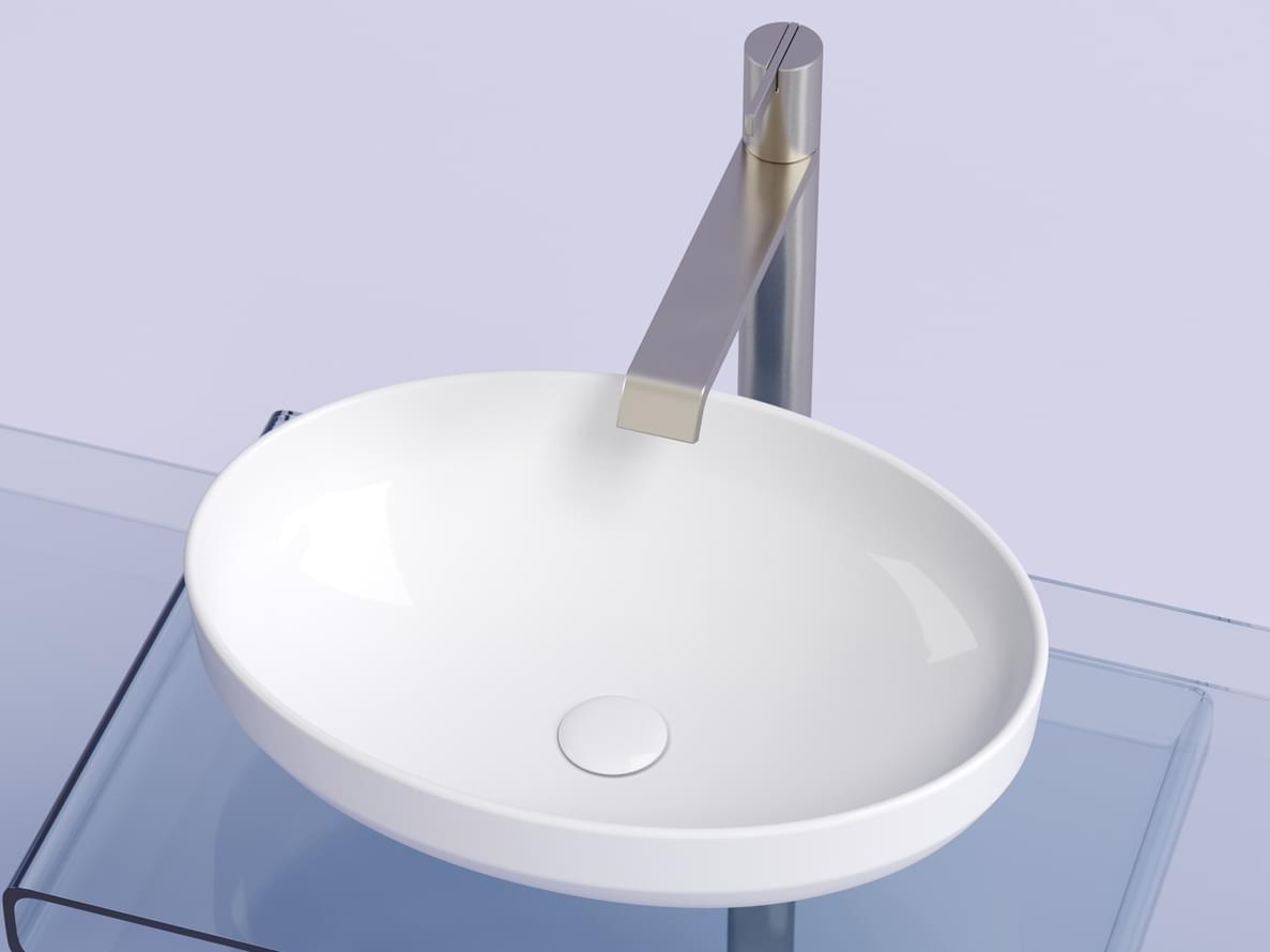 Плитка Ceramicanova Element Раковина накладная ELEMENT овальная 502x365x145 мм белый  поверхность глянец