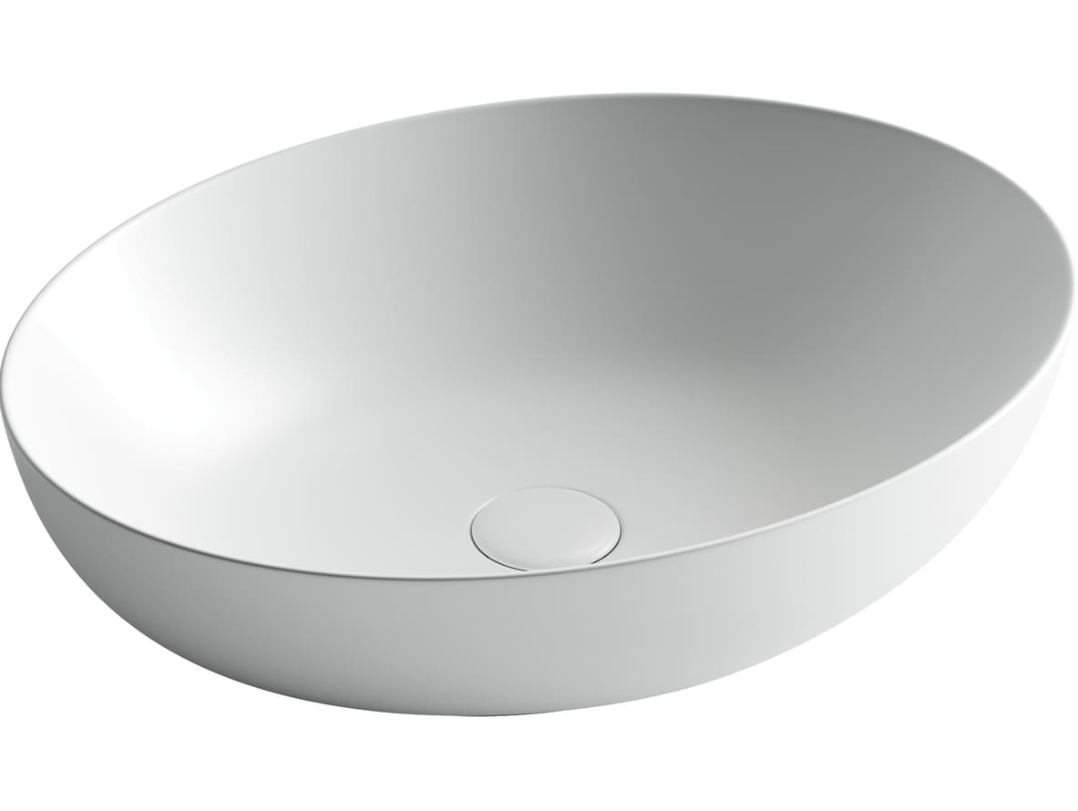 Плитка Ceramicanova Element Раковина накладная ELEMENT овальная 510x395x135 мм белый матовый  поверхность матовая