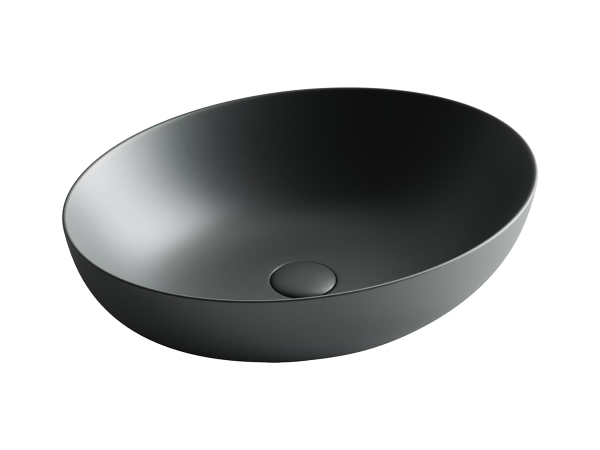 Плитка Ceramicanova Element Раковина накладная ELEMENT овальная 510x395x135 мм темный антрацит матовый  поверхность матовая