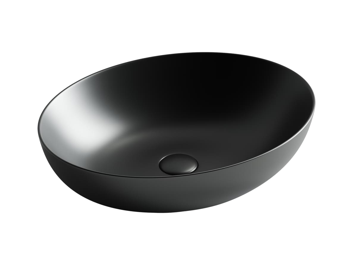 Плитка Ceramicanova Element Раковина накладная ELEMENT овальная 510x395x135 мм черный матовый  поверхность матовая