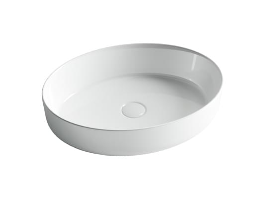 Плитка Ceramicanova Element Раковина накладная ELEMENT овальная 550x415x140 мм белый  поверхность глянец