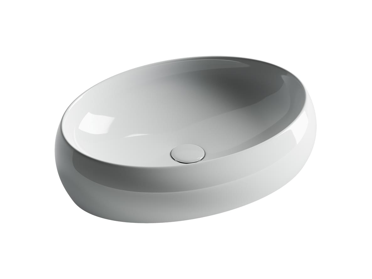 Плитка Ceramicanova Element Раковина накладная ELEMENT овальная 560x390x150 мм белый  поверхность глянец