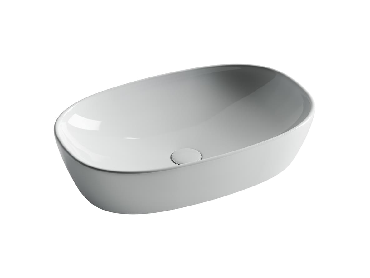 Плитка Ceramicanova Element Раковина накладная ELEMENT овальная 600x380x130 мм белый  поверхность глянец