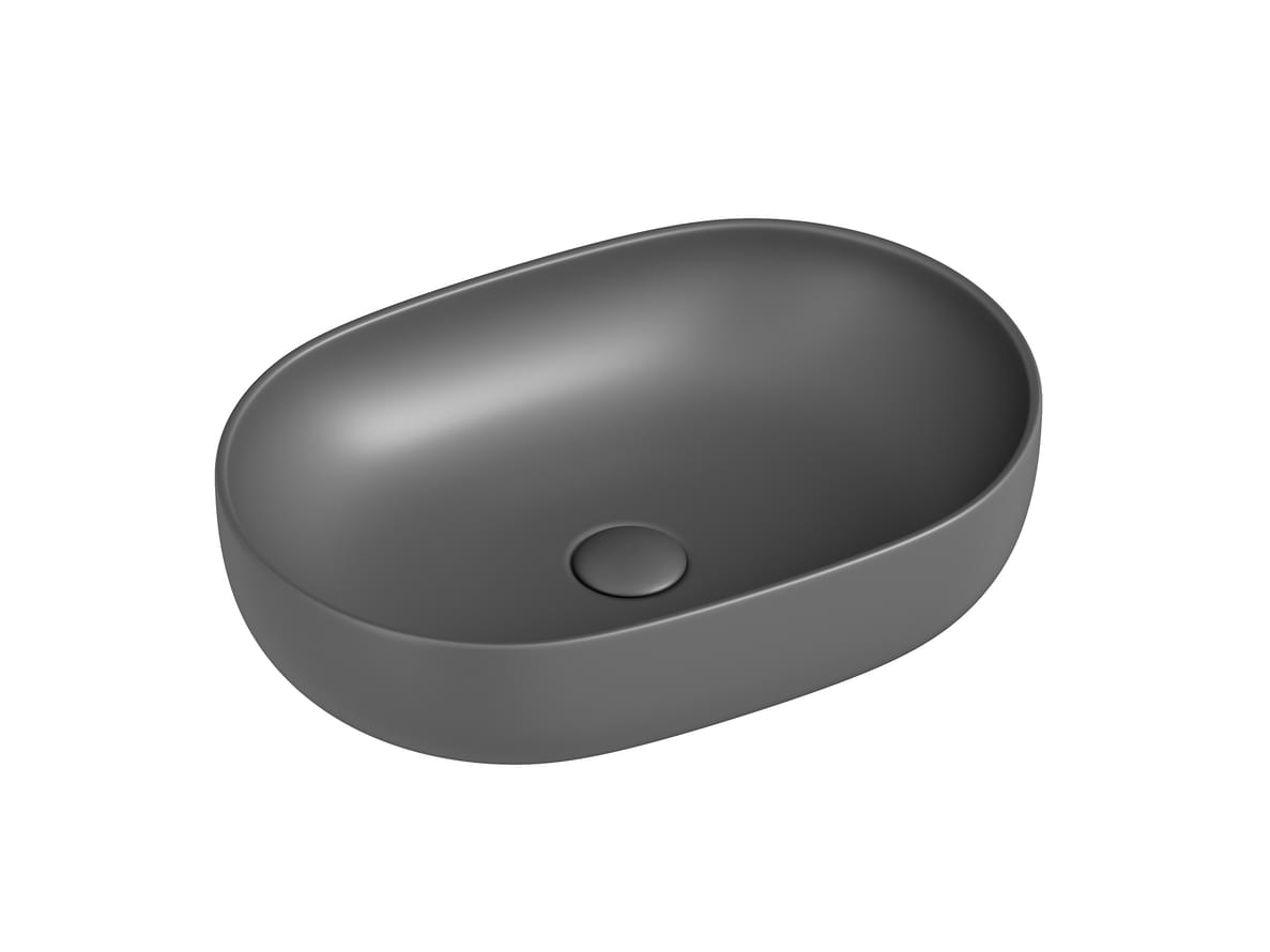 Плитка Ceramicanova Element Раковина накладная ELEMENT овальная 600x415x135 мм антрацит матовый  поверхность матовая