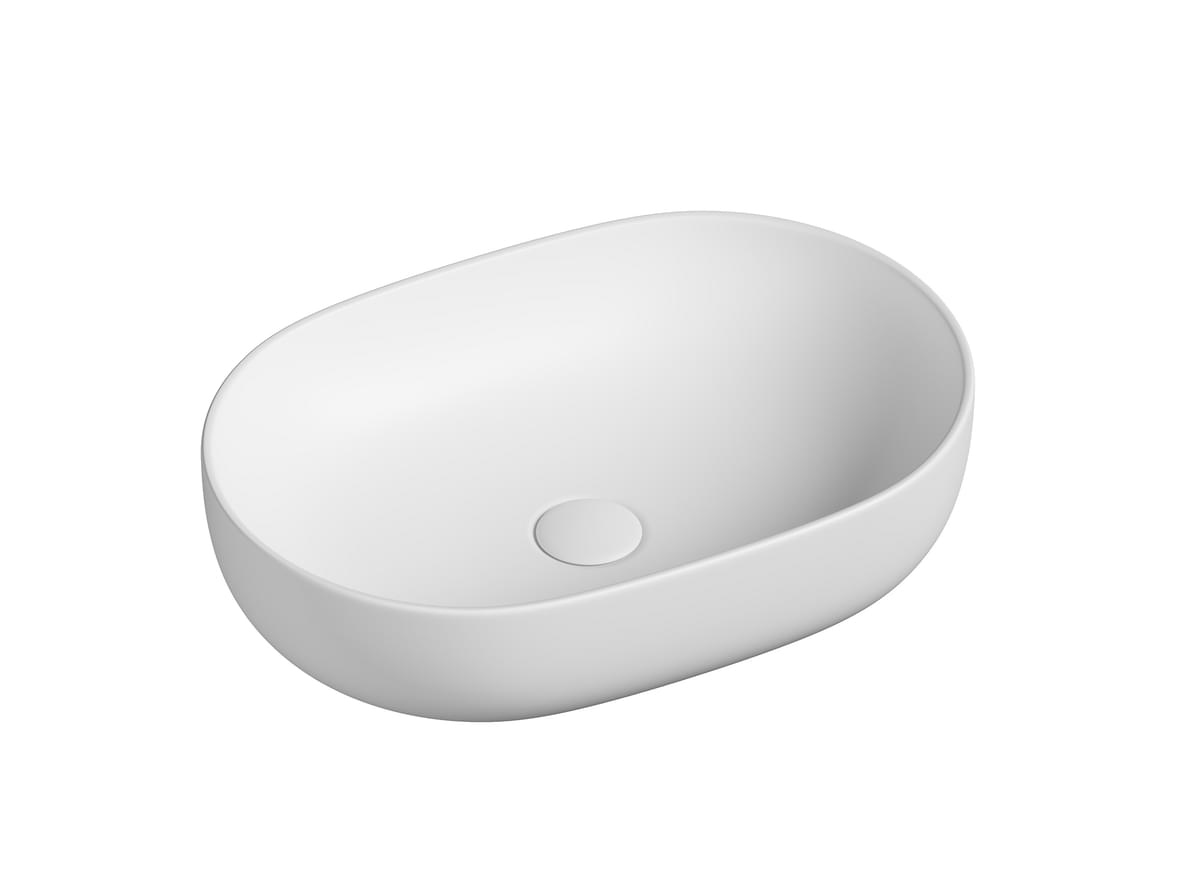 Плитка Ceramicanova Element Раковина накладная ELEMENT овальная 600x415x135 мм белый матовый  поверхность матовая