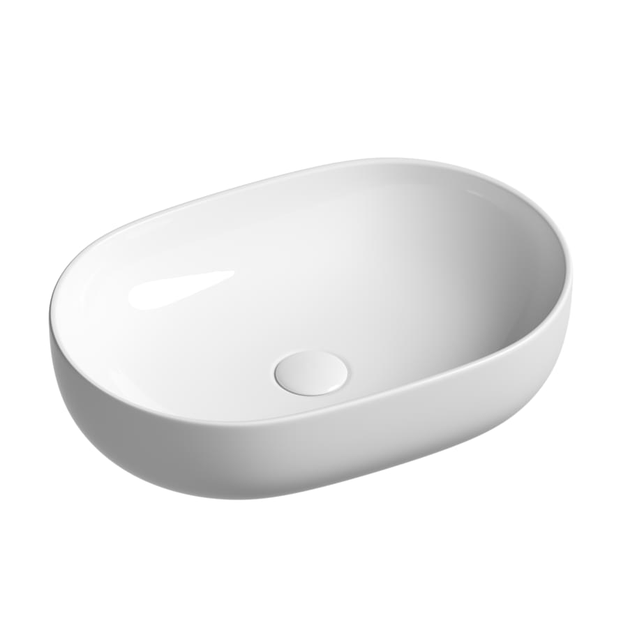 Плитка Ceramicanova Element Раковина накладная ELEMENT овальная 600x415x135 мм белый  поверхность глянец