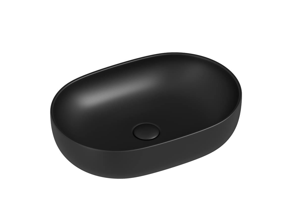 Плитка Ceramicanova Element Раковина накладная ELEMENT овальная 600x415x135 мм черный матовый  поверхность матовая