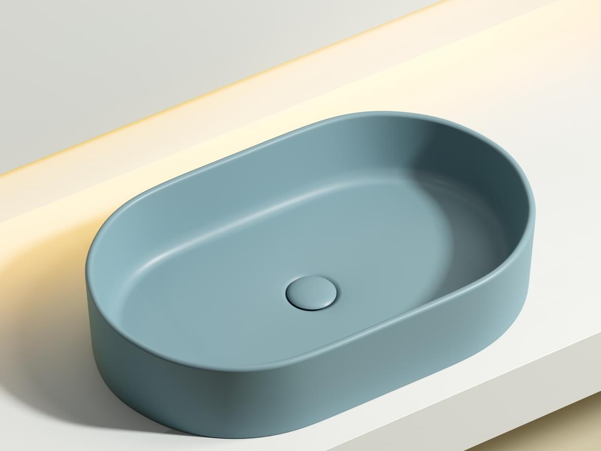 Плитка Ceramicanova Element Раковина накладная ELEMENT овальная 608x385x125 мм зеленый матовый  поверхность матовая