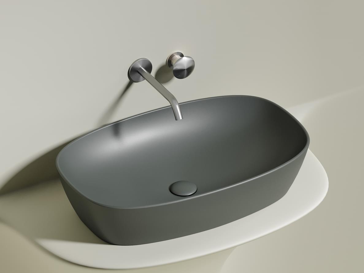 Плитка Ceramicanova Element Раковина накладная ELEMENT овальная 610x385x140 мм антрацит матовый  поверхность матовая