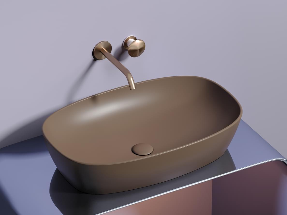 Плитка Ceramicanova Element Раковина накладная ELEMENT овальная 610x385x140 мм коричневый матовый  поверхность матовая