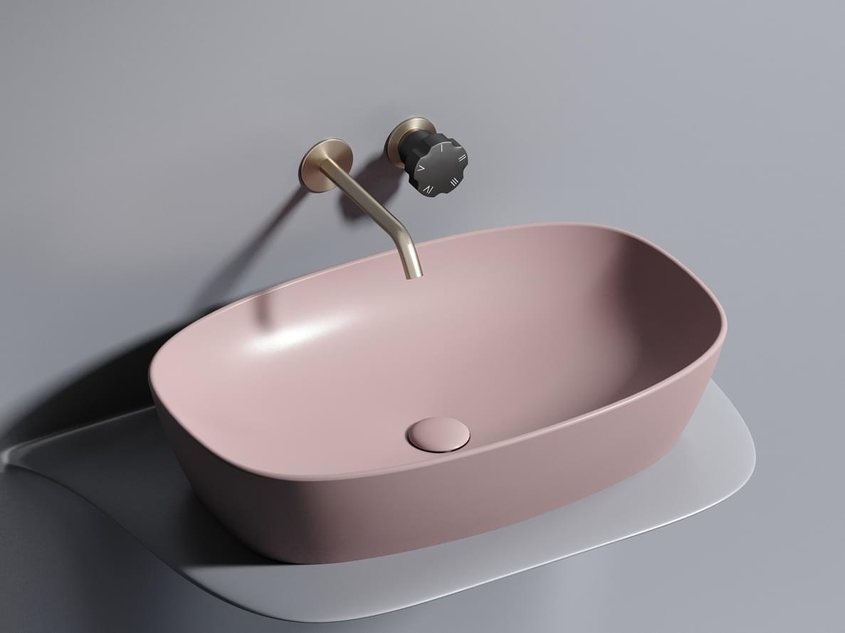 Плитка Ceramicanova Element Раковина накладная ELEMENT овальная 610x385x140 мм розовый матовый  поверхность матовая