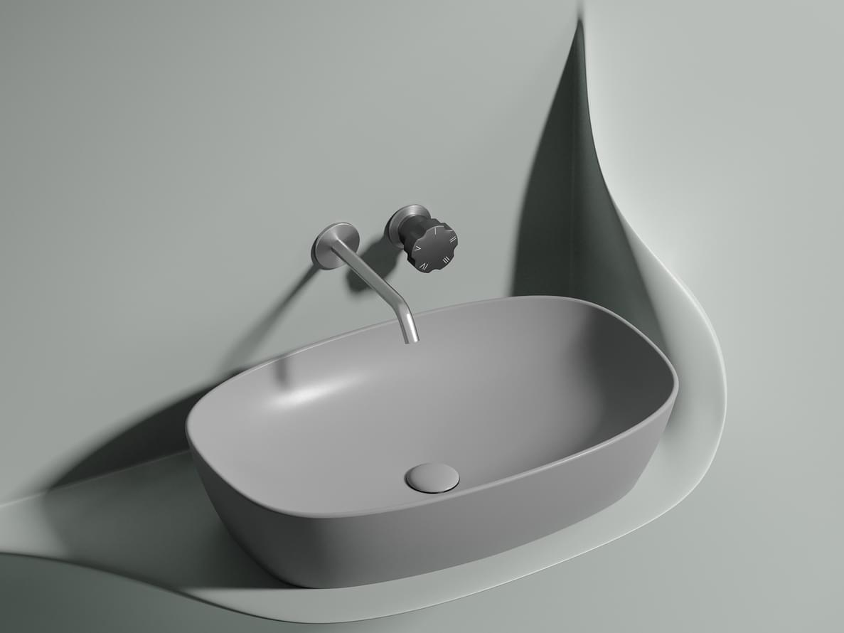 Плитка Ceramicanova Element Раковина накладная ELEMENT овальная 610x385x140 мм серый матовый  поверхность матовая