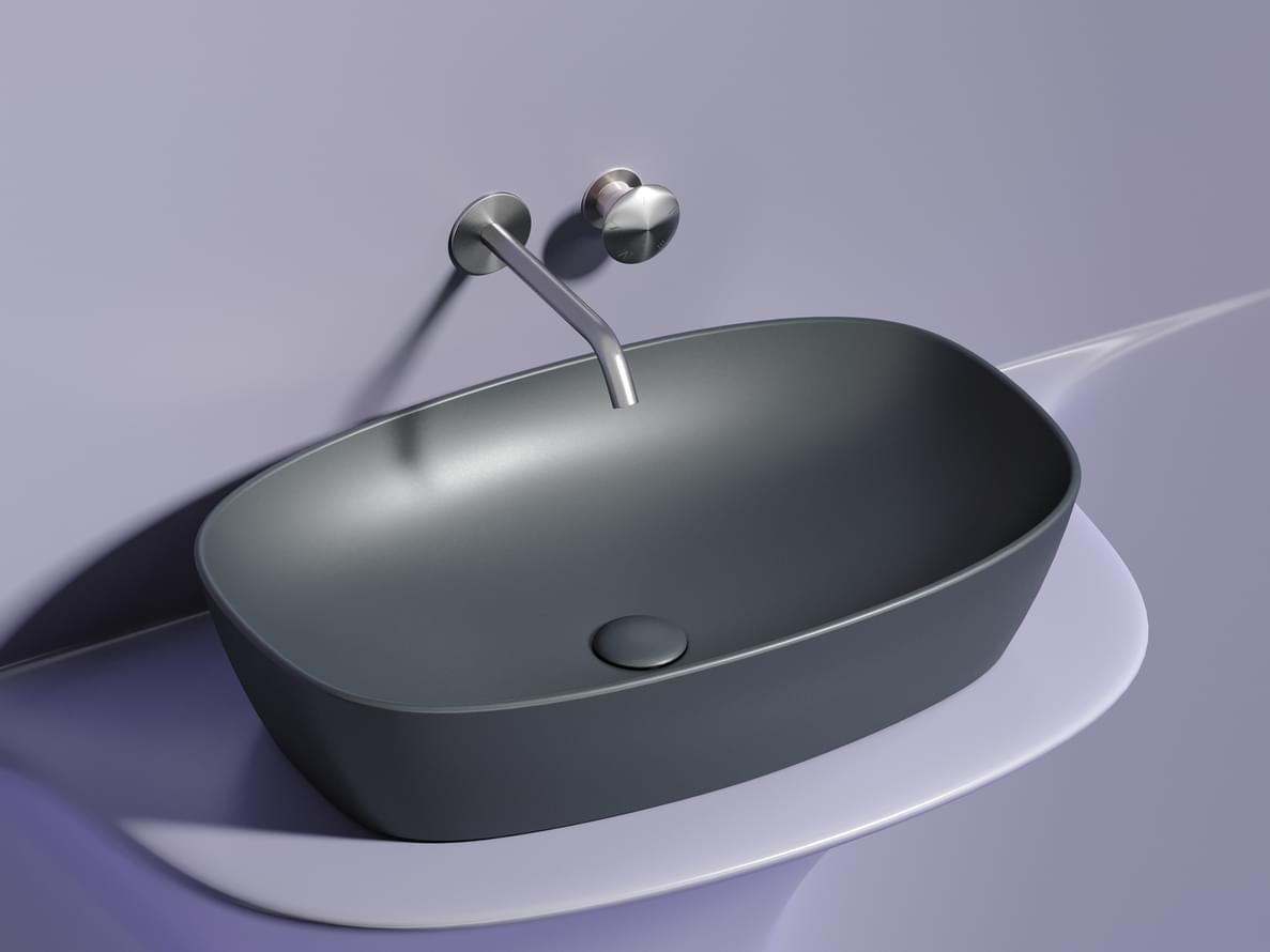 Плитка Ceramicanova Element Раковина накладная ELEMENT овальная 610x385x140 мм темный антрацит матовый  поверхность матовая