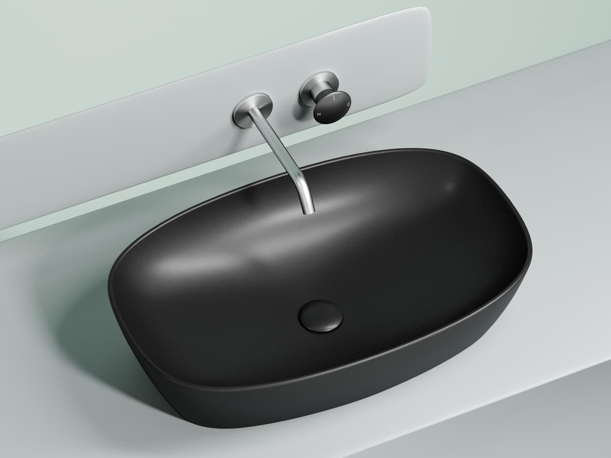 Плитка Ceramicanova Element Раковина накладная ELEMENT овальная 610x385x140 мм черный матовый  поверхность матовая