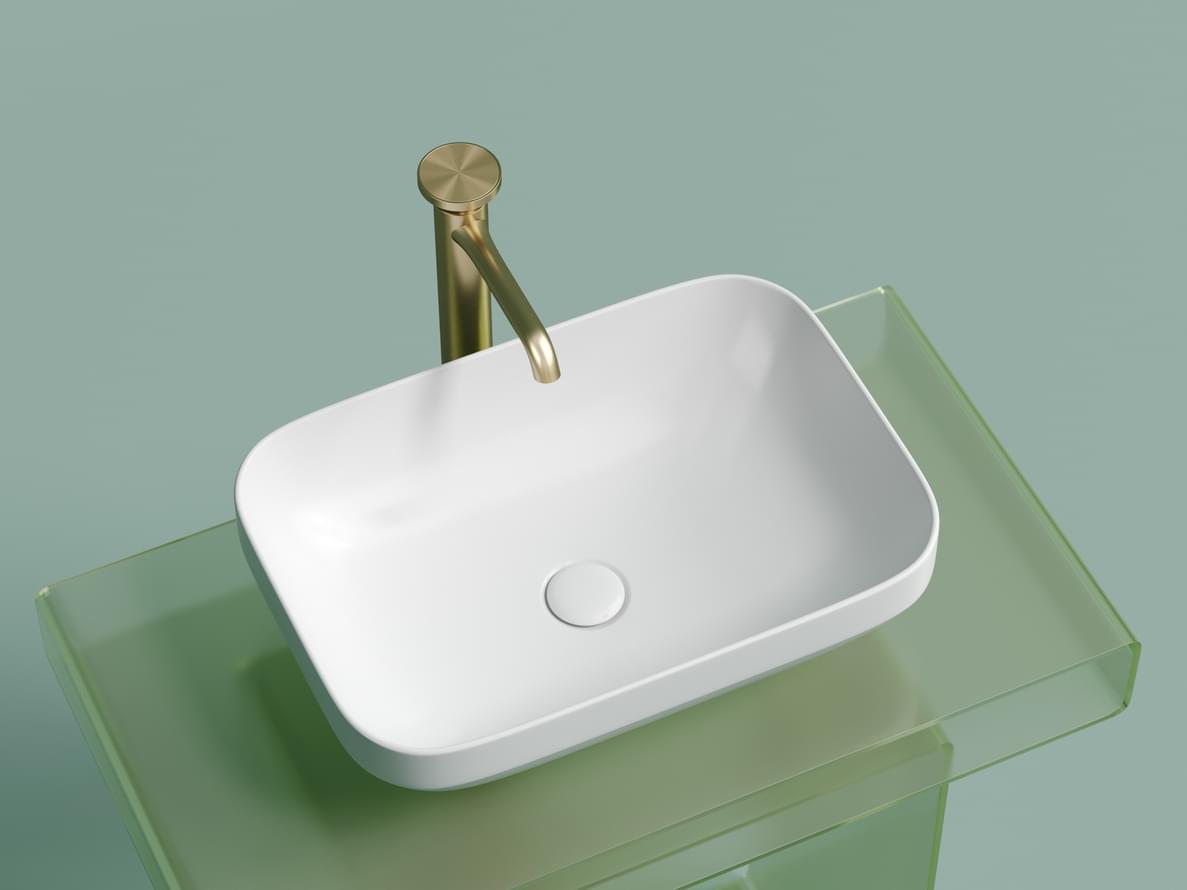 Плитка Ceramicanova Element Раковина накладная ELEMENT прямоугольная 495x370x145 мм белый матовый  поверхность матовая