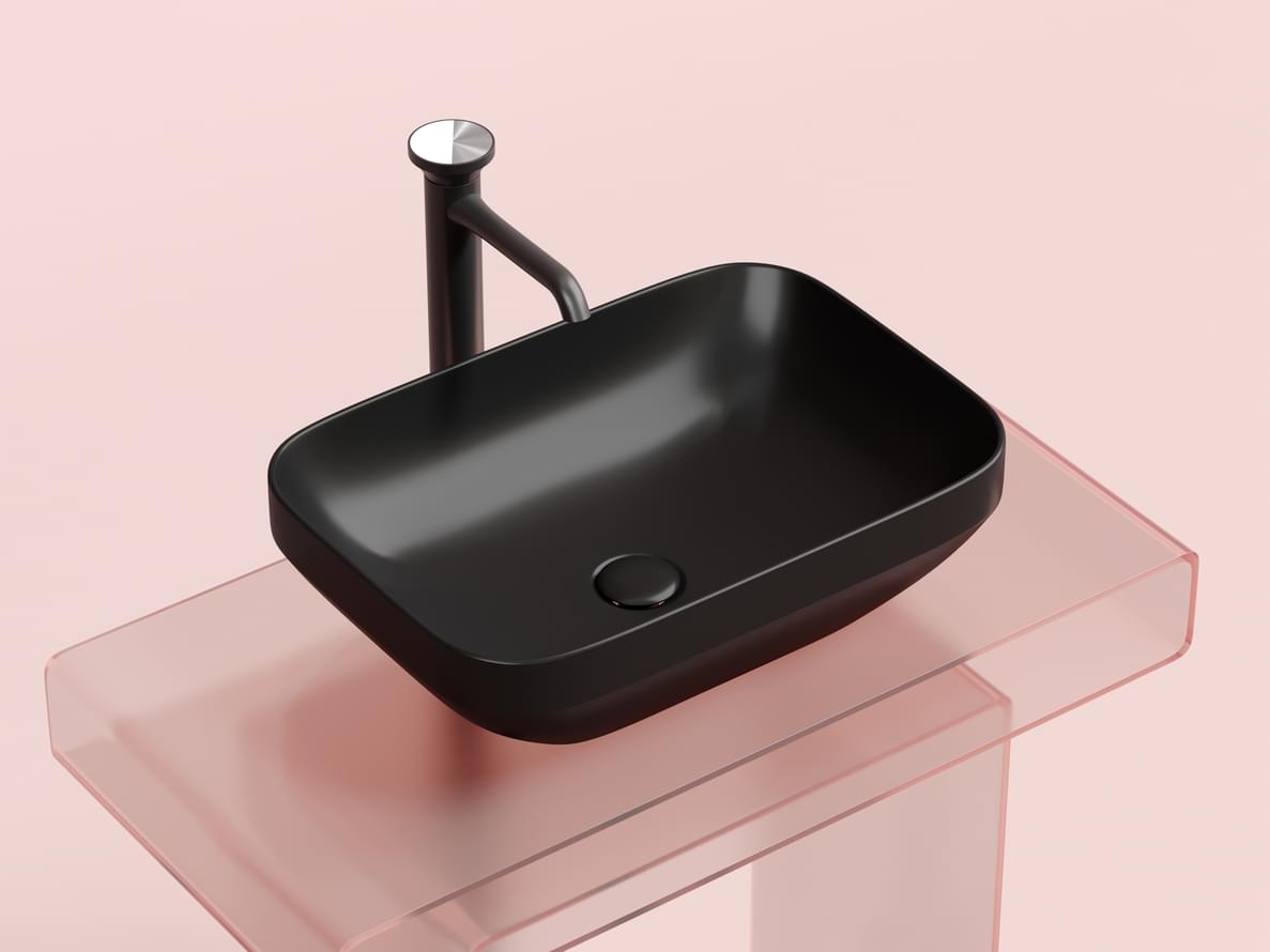 Плитка Ceramicanova Element Раковина накладная ELEMENT прямоугольная 495x370x145 мм черный матовый  поверхность матовая