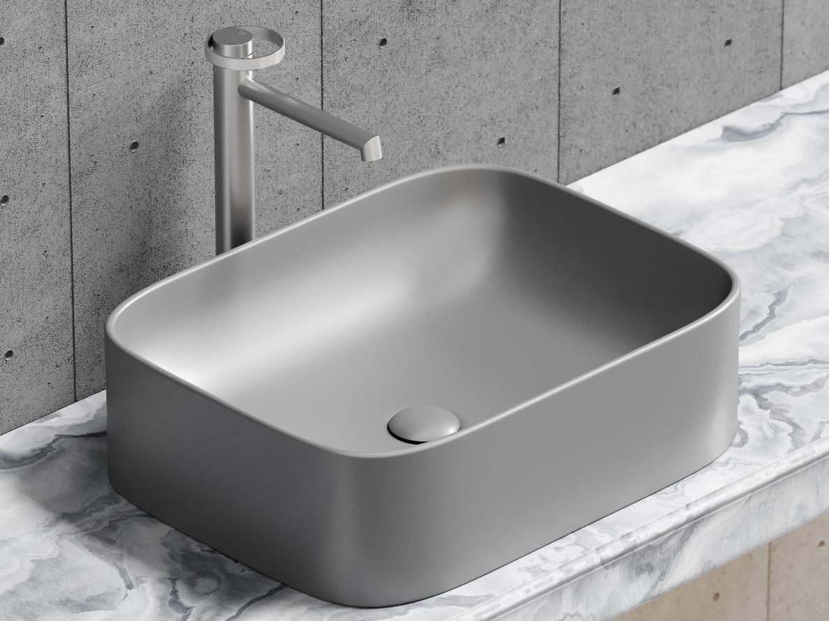 Плитка Ceramicanova Element Раковина накладная ELEMENT прямоугольная 505x385x155 мм антрацит матовый  поверхность матовая