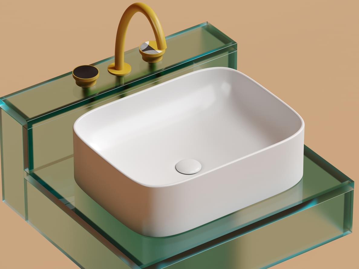 Плитка Ceramicanova Element Раковина накладная ELEMENT прямоугольная 505x385x155 мм белый матовый  поверхность матовая