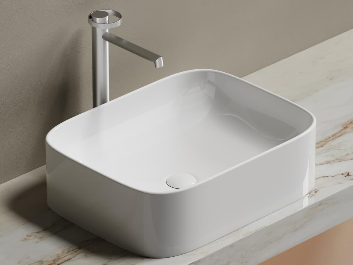 Плитка Ceramicanova Element Раковина накладная ELEMENT прямоугольная 505x385x155 мм белый  поверхность глянец