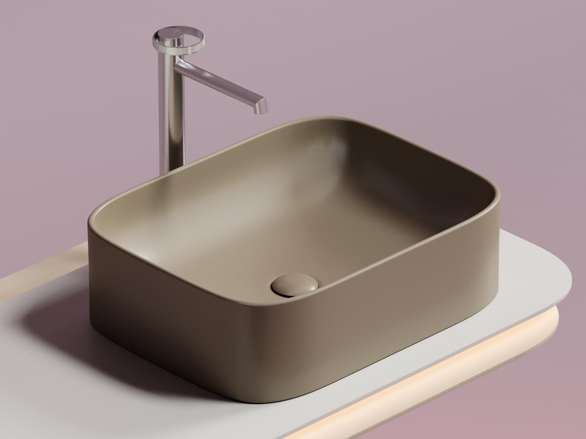 Плитка Ceramicanova Element Раковина накладная ELEMENT прямоугольная 505x385x155 мм капучино матовый  поверхность матовая