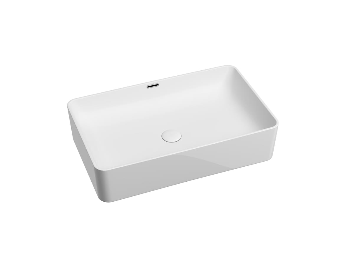 Плитка Ceramicanova Element Раковина накладная ELEMENT прямоугольная с переливом 605x370x140 мм белый  поверхность глянец