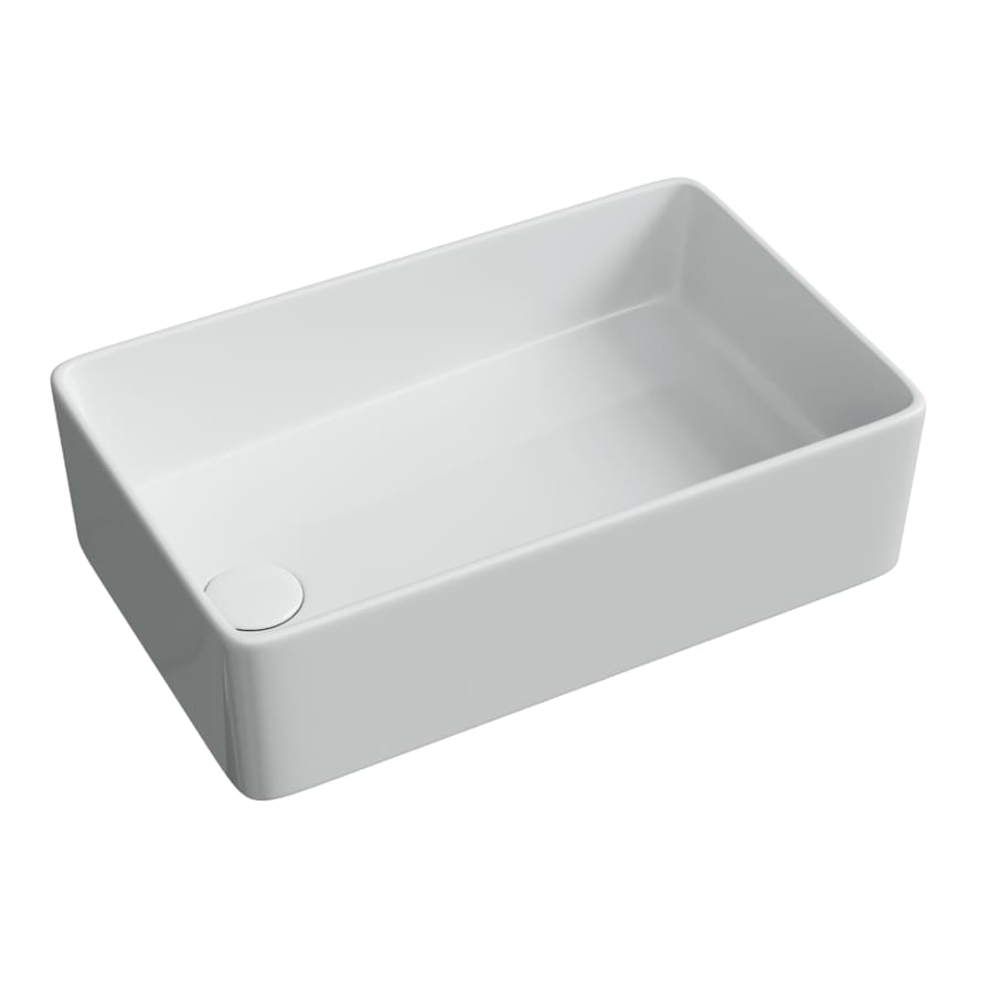 Плитка Ceramicanova Element Раковина накладная ELEMENT прямоугольная со смещенным сливом 485x305x135 мм белый  поверхность глянец