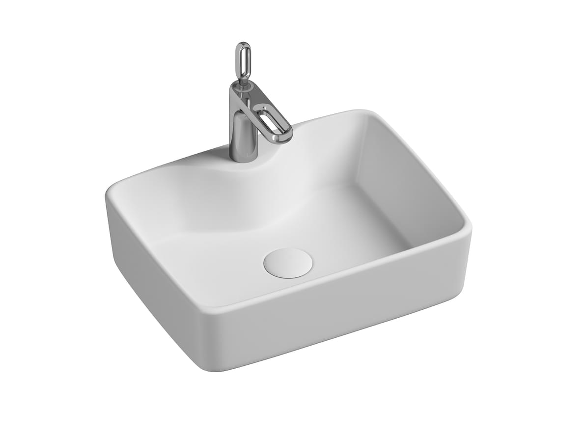 Плитка Ceramicanova Element Раковина накладная пристенная ELEMENT прямоугольная 480x370x130 мм белый  поверхность глянец