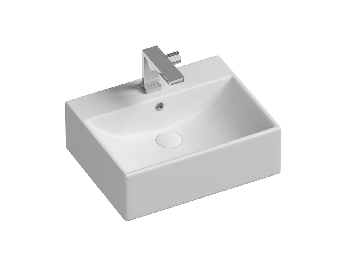 Плитка Ceramicanova Element Раковина накладная пристенная ELEMENT прямоугольная 500x410x160 мм белый  поверхность глянец