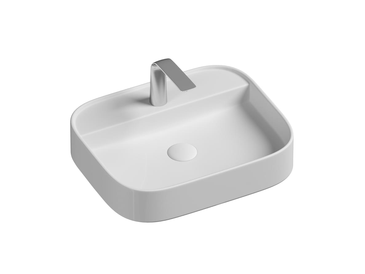 Плитка Ceramicanova Element Раковина накладная пристенная ELEMENT прямоугольная 550x450x110 мм белый  поверхность глянец