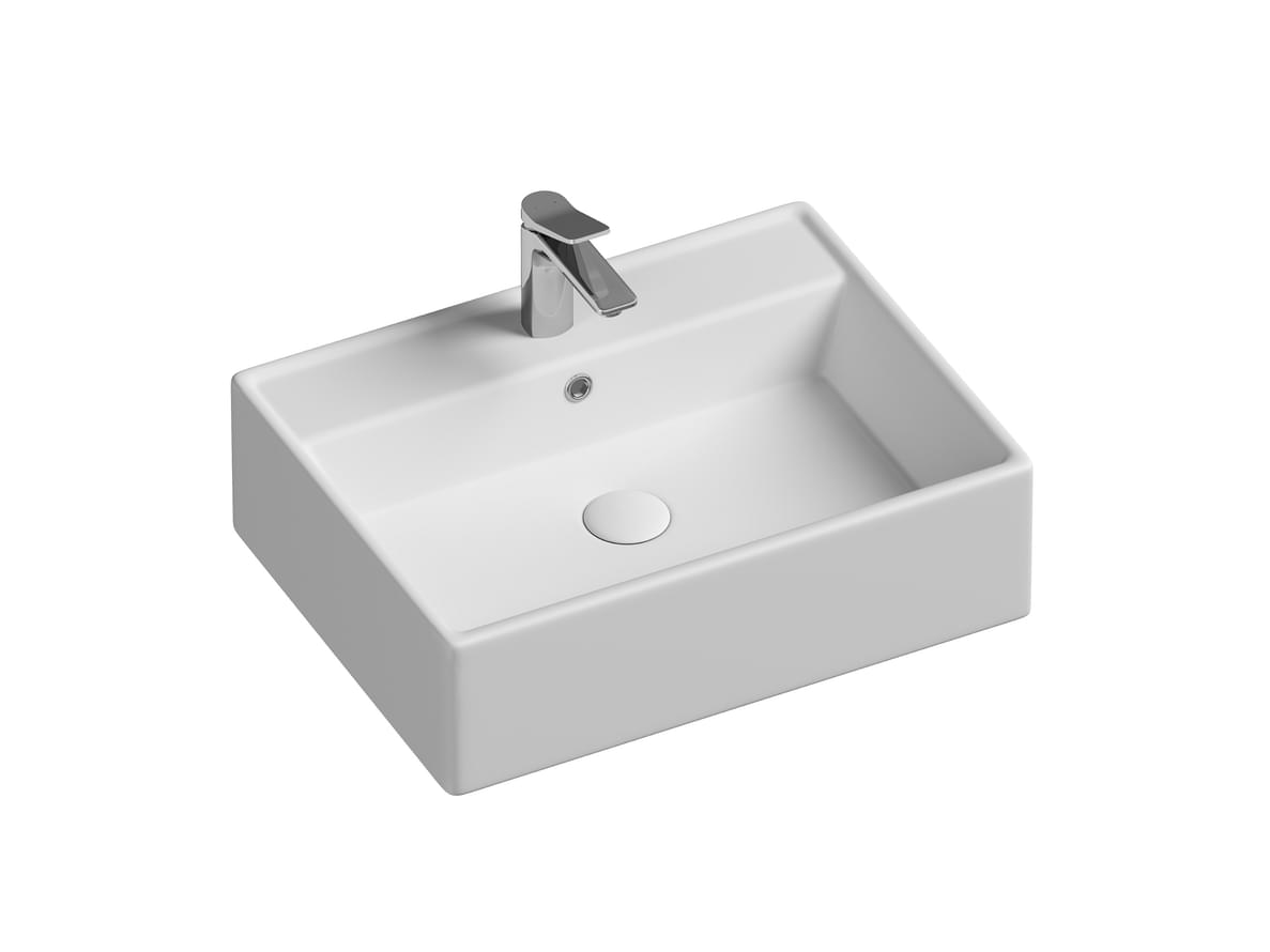 Плитка Ceramicanova Element Раковина накладная пристенная ELEMENT прямоугольная 590x445x170 мм белый  поверхность глянец