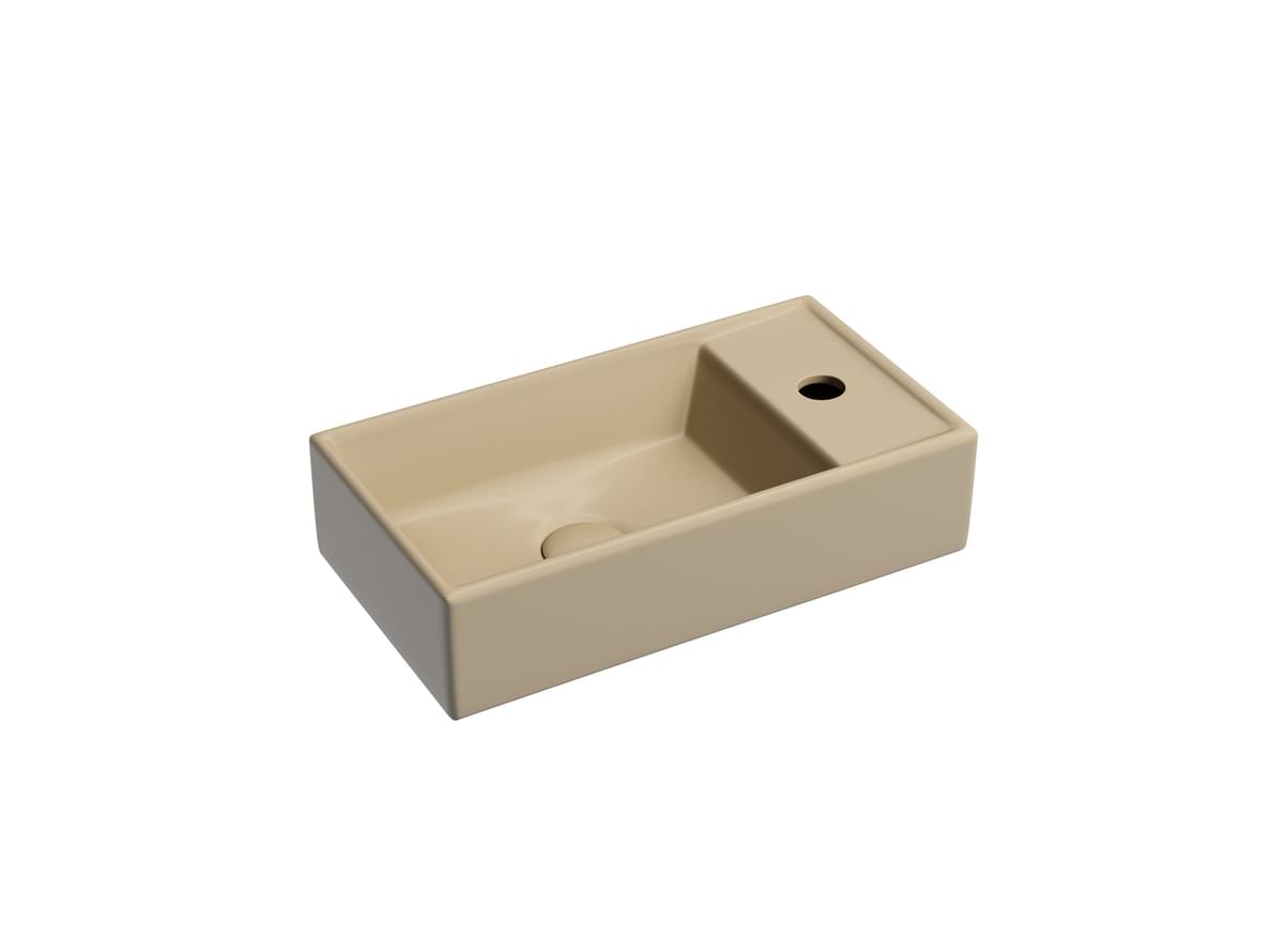 Плитка Ceramicanova Element Раковина подвесная ELEMENT чаша слева с отверстием для смесителя справа 410x225x105 мм капучино матовый  поверхность матовая