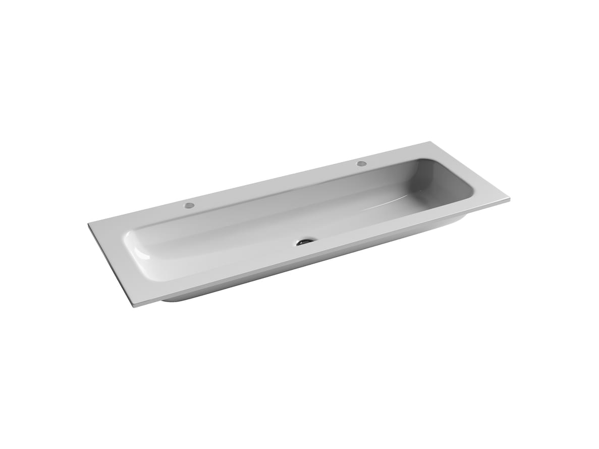 Плитка Ceramicanova Grace Раковина накладная GRACE мебельная с 2 отверстиями под смесители 1210x457x137 мм белый  поверхность глянец