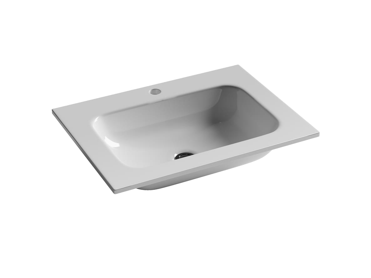 Плитка Ceramicanova Grace Раковина накладная GRACE мебельная с отверстием под смеситель 610x457x137 мм белый  поверхность глянец