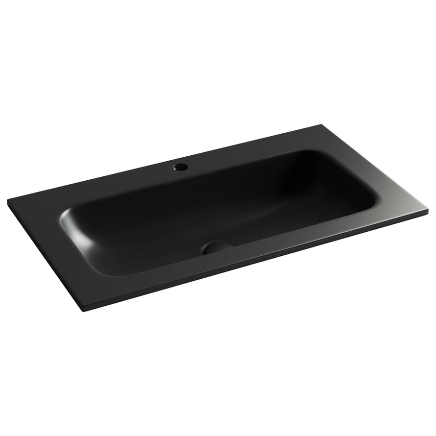 Плитка Ceramicanova Grace Раковина накладная GRACE мебельная с отверстием под смеситель 810x457x137 мм черный матовый  поверхность матовая