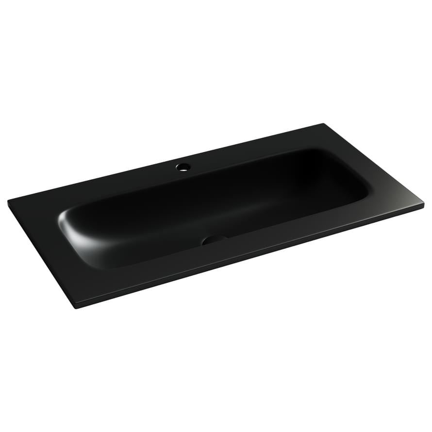 Плитка Ceramicanova Grace Раковина накладная GRACE мебельная с отверстием под смеситель 910x457x137 мм черный матовый  поверхность матовая