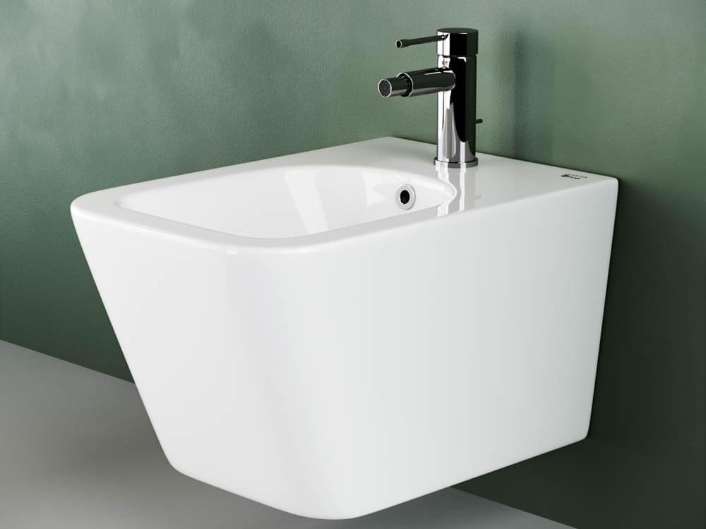 Плитка Ceramicanova Metric Биде подвесное METRIC с донным клапаном белый  поверхность глянец