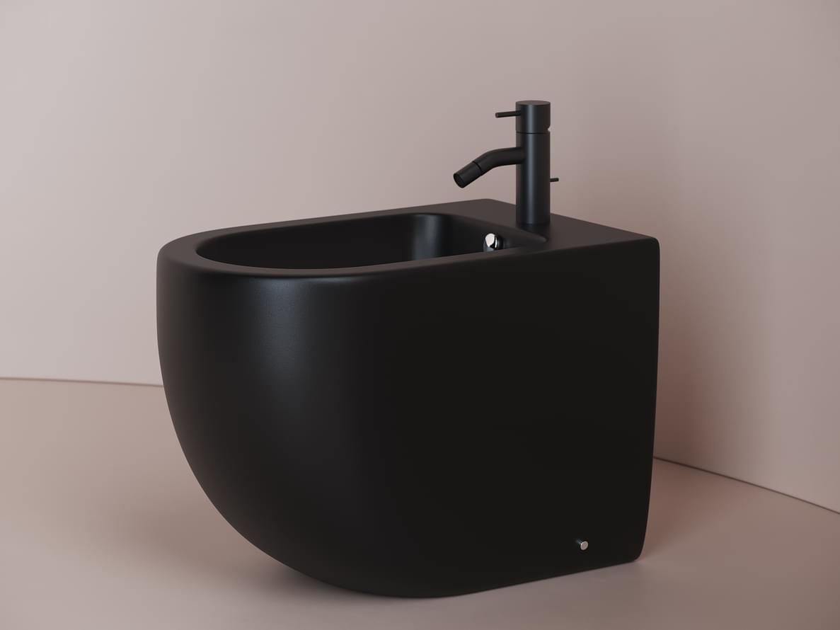 Плитка Ceramicanova Metropol Биде напольное METROPOL скрытый монтаж черный матовый  поверхность матовая