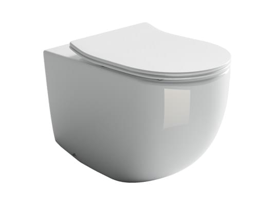 Плитка Ceramicanova Metropol Унитаз приставной METROPOL Rimless сиденье с микролифтом белый  поверхность глянец