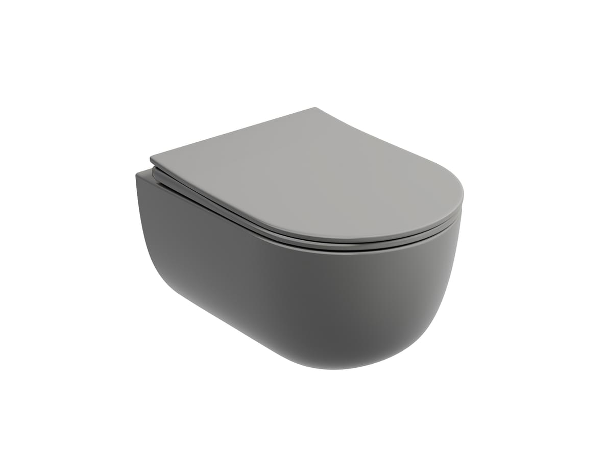Плитка Ceramicanova Modena Унитаз подвесной MODENA Rimless сиденье с микролифтом антрацит матовый  поверхность матовая