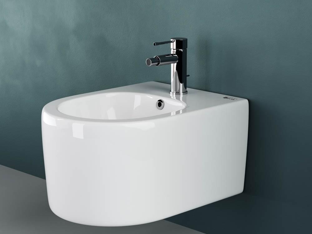 Плитка Ceramicanova Moments Биде подвесное MOMENTS с донным клапаном белый  поверхность глянец