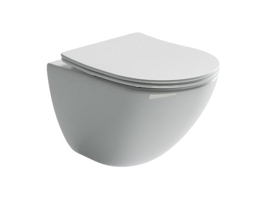 Плитка Ceramicanova Mono Унитаз подвесной MONO Rimless сиденье с микролифтом белый  поверхность глянец