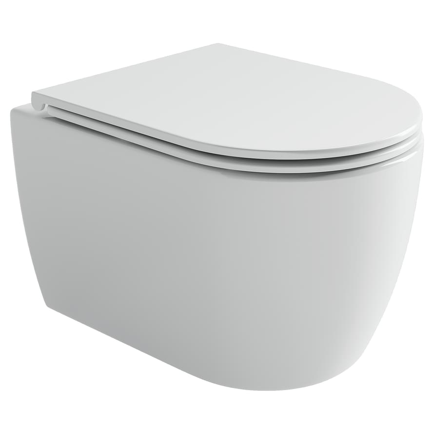 Плитка Ceramicanova Noe Унитаз подвесной NOE смыв Торнадо сиденье с микролифтом белый  поверхность глянец