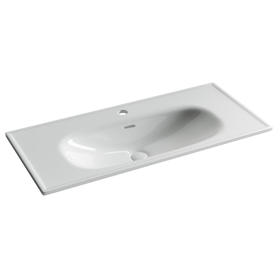 Плитка Ceramicanova Sabo Раковина накладная SABO мебельная с отверстием под смеситель 1005x460x180 мм белый  поверхность глянец