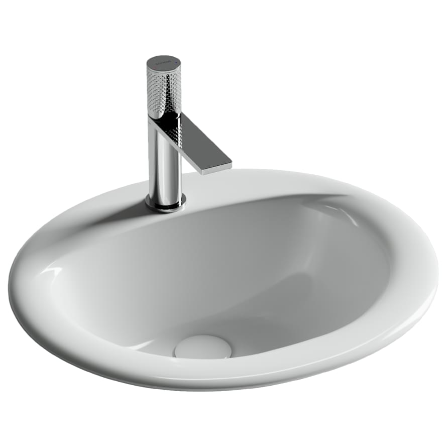 Плитка Ceramicanova Sun Раковина SUN встраиваемая сверху 515x455x200 мм белый  поверхность глянец