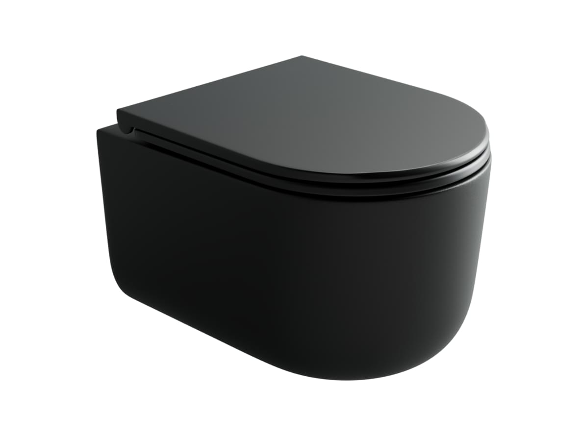 Плитка Ceramicanova Ulma Унитаз подвесной ULMA смыв Торнадо сиденье с микролифтом черный матовый  поверхность матовая