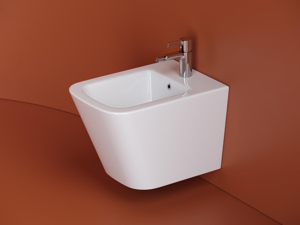 Плитка Ceramicanova Union Биде подвесное UNION скрытый монтаж белый  поверхность глянец