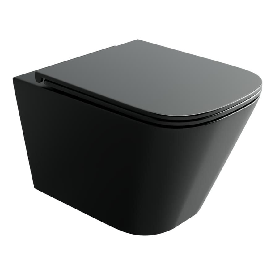Плитка Ceramicanova Union Унитаз подвесной UNION смыв Торнадо сиденье с микролифтом черный матовый  поверхность матовая