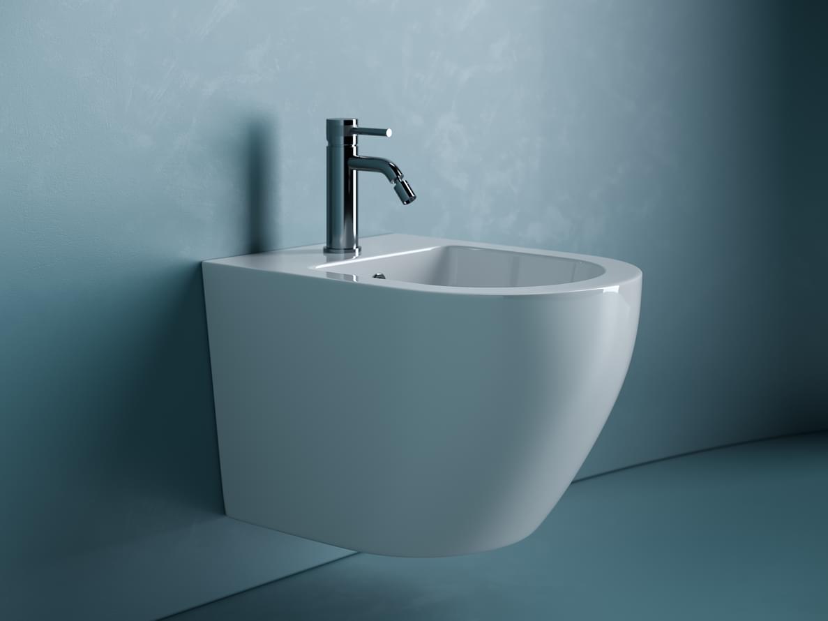 Плитка Ceramicanova Uno Биде подвесное UNO скрытый монтаж белый  поверхность глянец