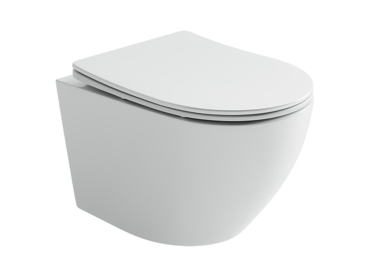 Плитка Ceramicanova Uno Унитаз подвесной UNO Rimless сиденье с микролифтом белый  поверхность глянец